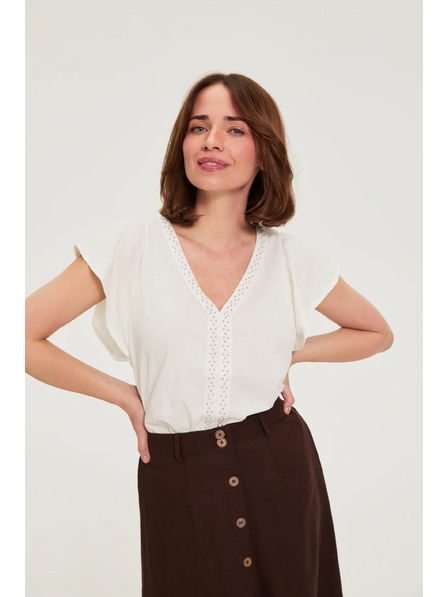 Moodo Beaded blouse white Moodo