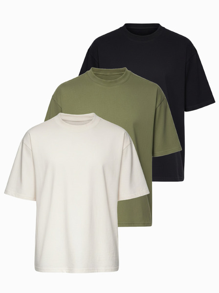 Ombre Clothing Тениска OM-TSBC-0291 - черна/бяла/светло маслинена Ombre Clothing