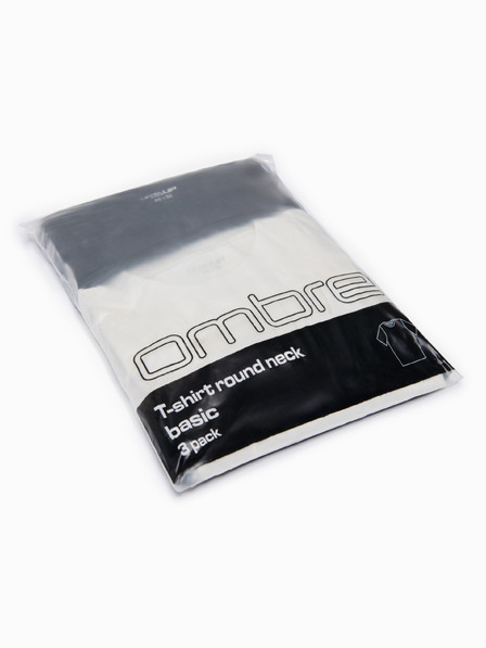 Ombre Clothing Тениска OM-TSBC-0291 - off white/off white/черна Ombre Clothing