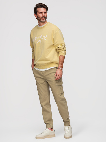 Ombre Clothing Мъжки панталони JOGGERY с cargo джобове със цип - хаки V1 OM-PAJO-0290 Ombre Clothing