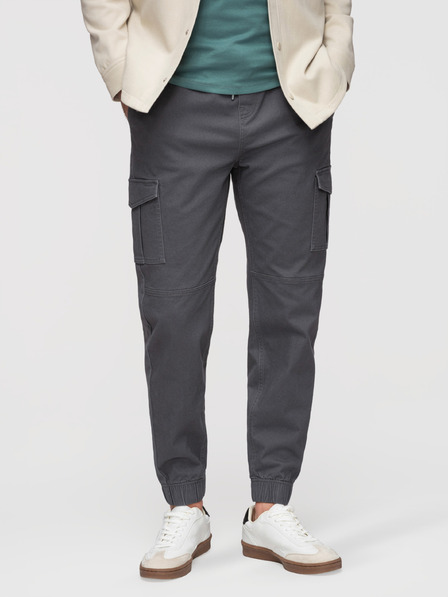 Ombre Clothing Мъжки панталони JOGGERY с cargo джобове със цип - графитни V3 OM-PAJO-0290 Ombre Clothing