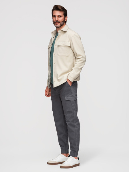Ombre Clothing Мъжки панталони JOGGERY с cargo джобове със цип - графитни V3 OM-PAJO-0290 Ombre Clothing