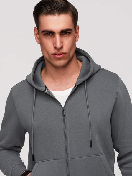 Ombre Clothing Мъжки памучен суитчър BASIC с цип Ombre Clothing