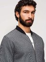 Ombre Clothing Мъжко плетено яке бомбър - черно