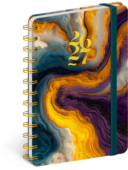 NOTIQUE NOTIQUE Spiral 18-month diary Petito – Colorful Agate 2026/2027, 13 x 18 cm