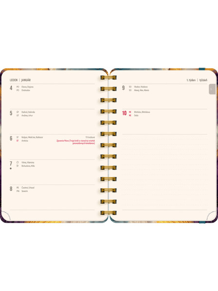 NOTIQUE NOTIQUE Spiral 18-month diary Petito – Colorful Agate 2026/2027, 13 x 18 cm