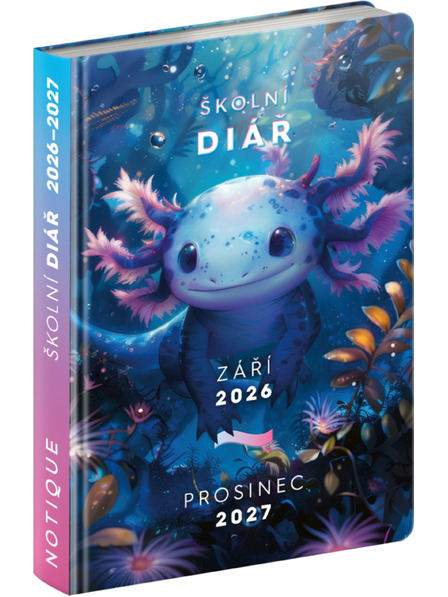 NOTIQUE NOTIQUE School diary Axolotl (September 2026 – December 2027), 9.8 x 14.5 cm