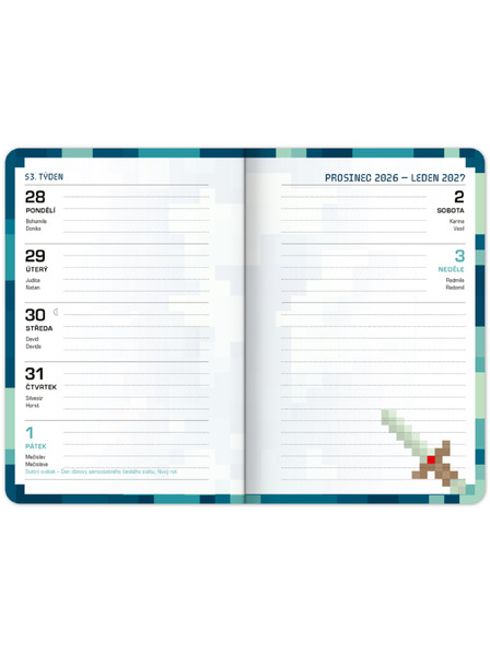 NOTIQUE NOTIQUE School diary Gamer (September 2026 – December 2027), 9.8 x 14.5 cm