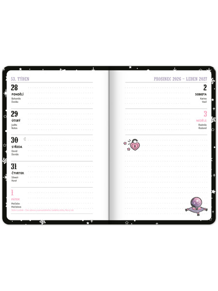 NOTIQUE NOTIQUE Student diary Kuromi (September 2026 – December 2027), 9.8 x 14.5 cm