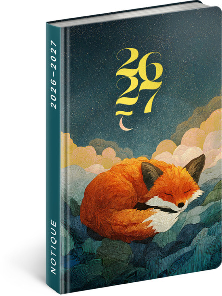 NOTIQUE NOTIQUE 18-month diary Petito – Sleeping Fox 2026/2027, 11 x 16 cm