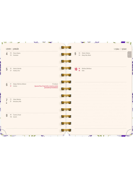 NOTIQUE NOTIQUE Spiral 18-month diary Petito – Lavender 2026/2027, 13 x 18 cm