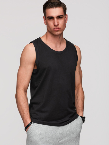 Ombre Clothing Мъжко памучно потникче BASIC - черно V3 OM-TSBT-0272 Ombre Clothing