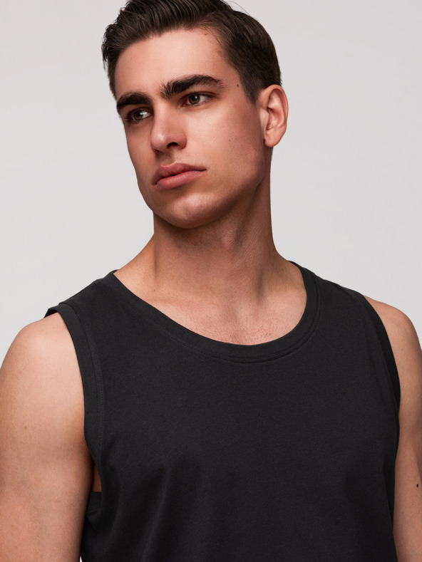 Ombre Clothing Мъжко памучно потникче BASIC - черно V3 OM-TSBT-0272 Ombre Clothing