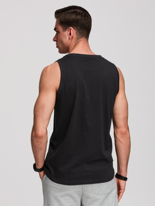 Ombre Clothing Мъжко памучно потникче BASIC - черно V3 OM-TSBT-0272 Ombre Clothing