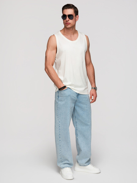 Ombre Clothing Мъжко памучно потникче BASIC - бяло V1 OM-TSBT-0272 Ombre Clothing