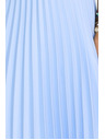 numoco LILA Classic pleated dress with short sleeves and belt - light blue