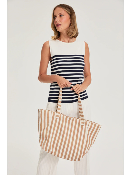 Moodo Striped beige bag Moodo