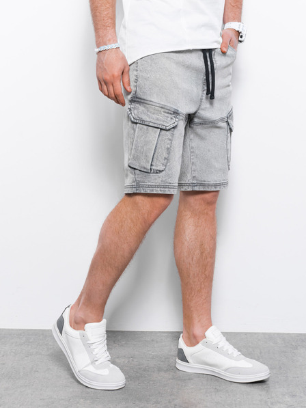 Ombre Clothing Светлосиви мъжки къси панталони от деним Ombre Clothing W362