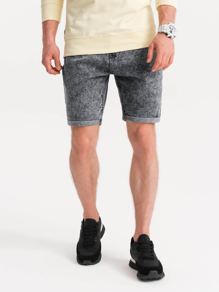 Ombre Clothing Тъмно сиви мъжки къси панталони от деним Ombre Clothing