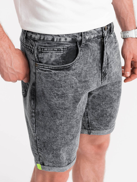 Ombre Clothing Тъмно сиви мъжки къси панталони от деним Ombre Clothing
