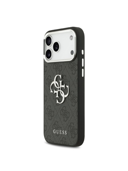 Guess Guess PU 4G Metal Logo Задна крышка за iPhone 17 Pro Max Silver Black