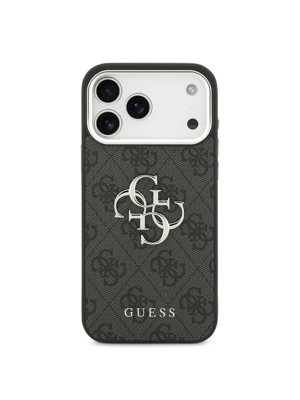Guess Guess PU 4G Metal Logo Задна крышка за iPhone 17 Pro Max Silver Black