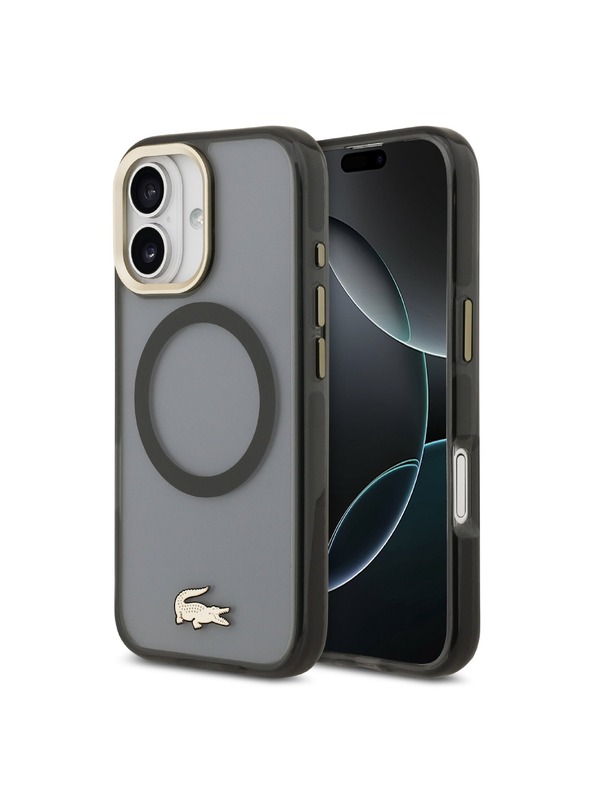 Lacoste Lacoste PC/TPU Frosted Finish Gold Logo MagSafe задна капак за iPhone 17 Black