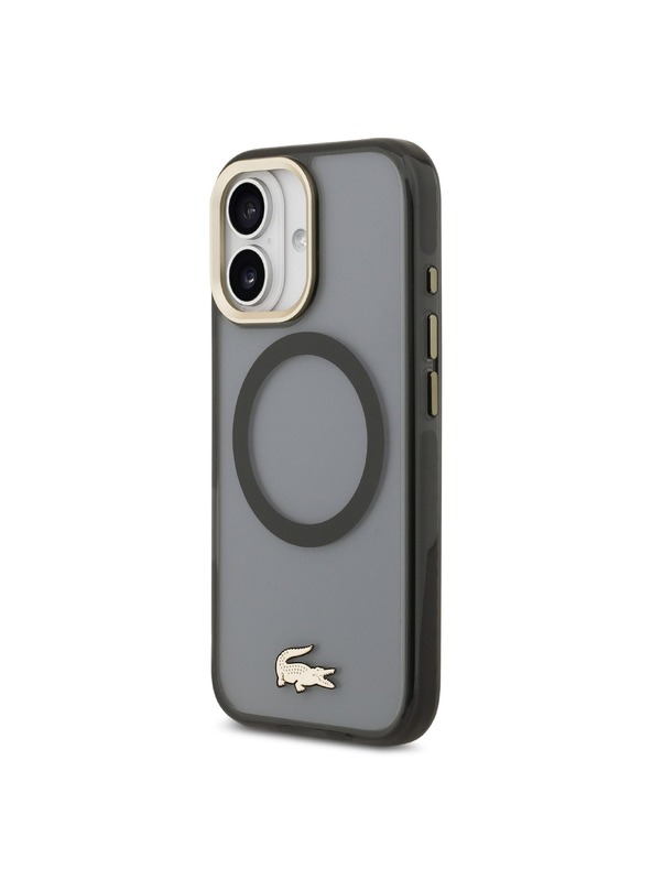 Lacoste Lacoste PC/TPU Frosted Finish Gold Logo MagSafe задна капак за iPhone 17 Black