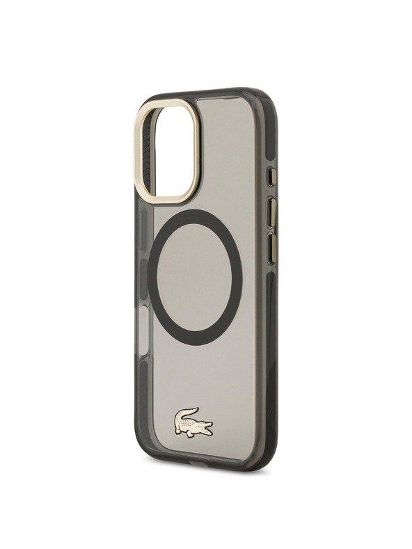 Lacoste Lacoste PC/TPU Frosted Finish Gold Logo MagSafe задна капак за iPhone 17 Black