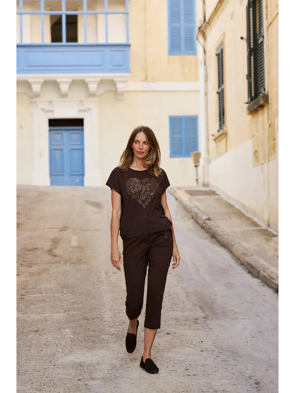 Moodo Zip brown blouse Moodo