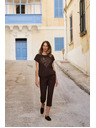 Moodo Zip brown blouse Moodo