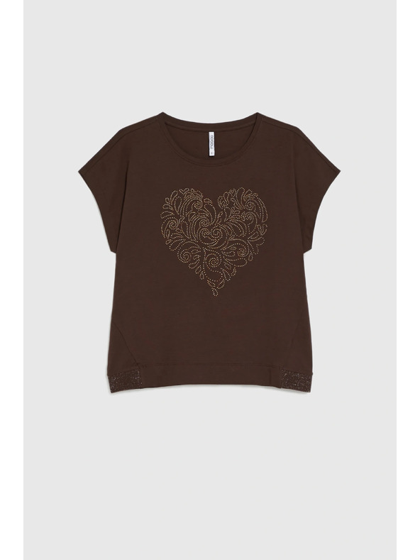 Moodo Zip brown blouse Moodo