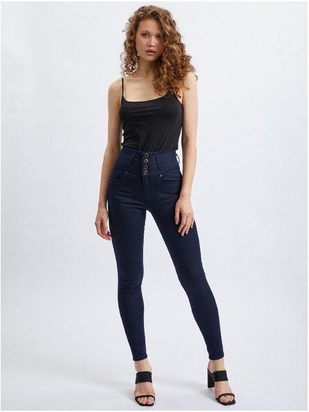 Orsay Тъмносин дамски skinny fit панталон ORSAY