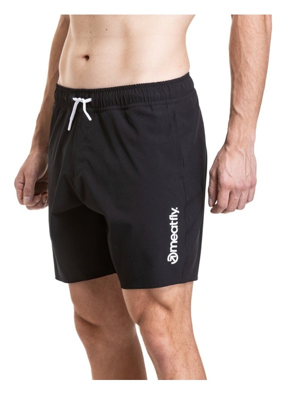 Meatfly Мъжки плувни костюми Meatfly Keith Boardshorts 17" Black / White