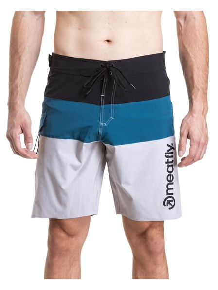 Meatfly Мъжки плувни костюми Meatfly Mitch Boardshorts 21" Black / Quiet Gray / Smoky