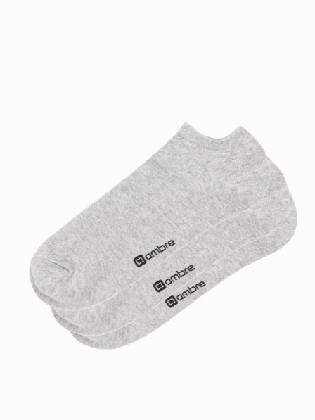 Ombre Clothing Мъжки чорапи 3-pack - сива меланж V3 OM-SOSS-0102 Ombre Clothing