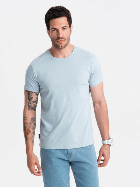 Ombre Clothing Светлосиня мъжка основна тениска Ombre Clothing