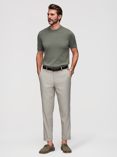 Ombre Clothing Мъжки чино панталони REGULAR FIT с еластичен пояс - сив и бежов V1 P1525 Ombre Clothing