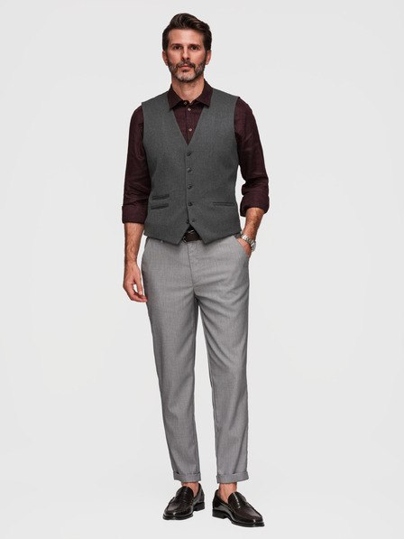 Ombre Clothing Мъжки чино панталони REGULAR FIT с еластичен пояс - сив V2 P1525 Ombre Clothing