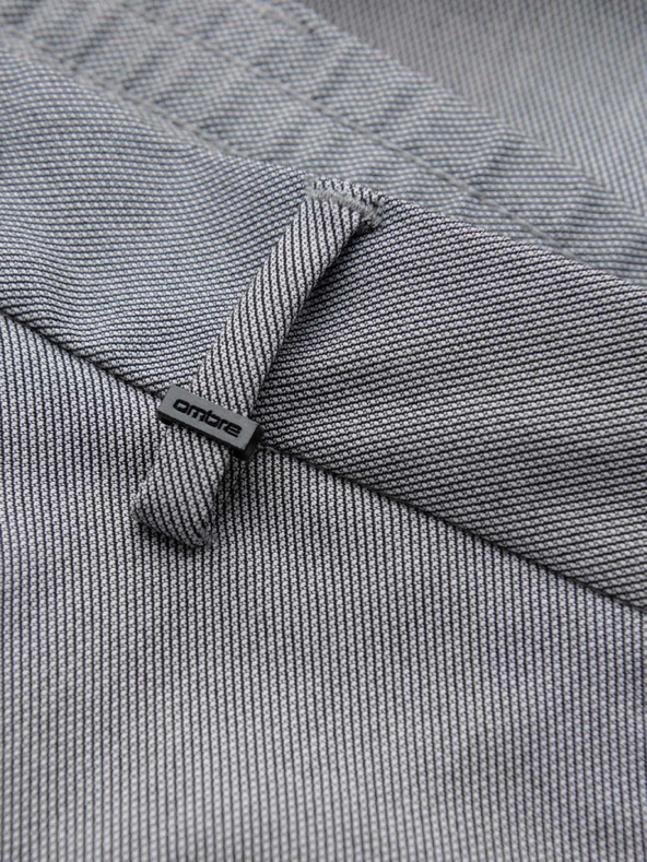 Ombre Clothing Мъжки чино панталони REGULAR FIT с еластичен пояс - сив V2 P1525 Ombre Clothing