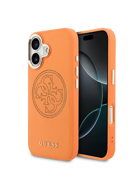 Guess Guess PU Perforated 4G Logo MagSafe Back Cover for iPhone 17 Orange