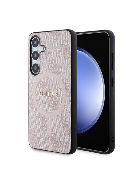 Guess Guess PU Leather 4G Colored Ring MagSafe Задния калъф за Samsung Galaxy S24 Pink