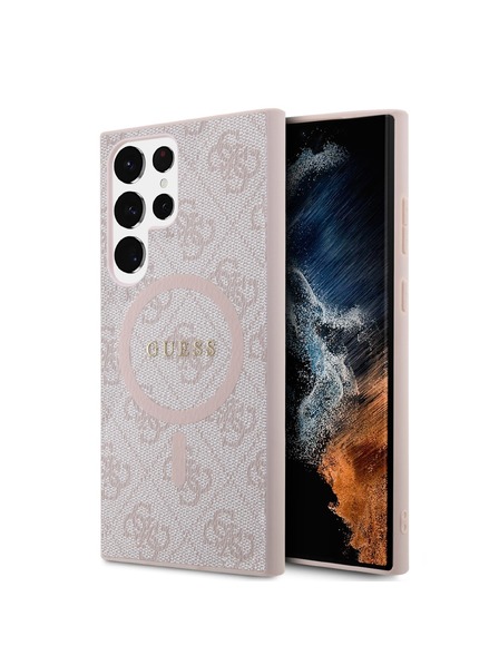 Guess Guess PU Leather 4G Colored Ring MagSafe Задния калъф за Samsung Galaxy S24 Ultra Pink
