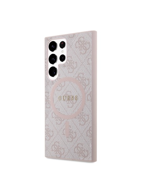 Guess Guess PU Leather 4G Colored Ring MagSafe Задния калъф за Samsung Galaxy S24 Ultra Pink
