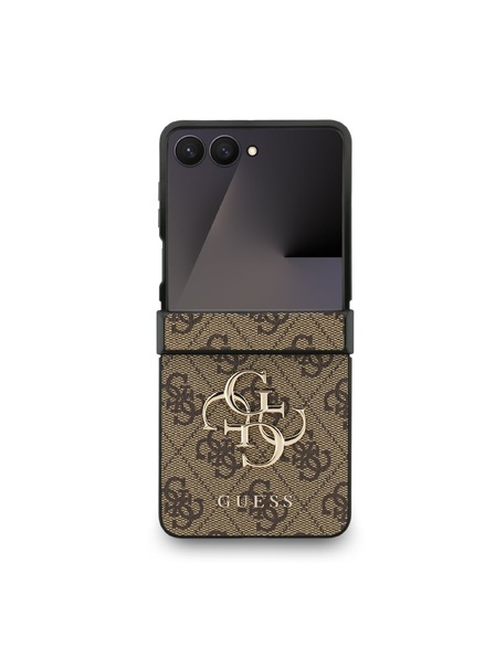Guess Guess PU 4G Metal Logo Задния калъф за Samsung Galaxy Z Flip 7 Brown