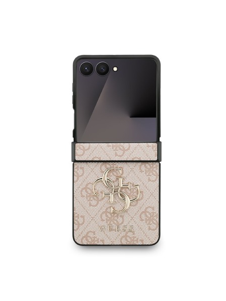 Guess Guess PU 4G Metal Logo Задния калъф за Samsung Galaxy Z Flip 7 Pink