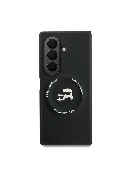 Karl Lagerfeld Karl Lagerfeld PU Karl and Choupette Heads Magnetic Задния калъф за Samsung Galaxy Z Fold 7 Black