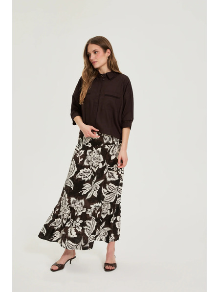Moodo Brown floral skirt Moodo
