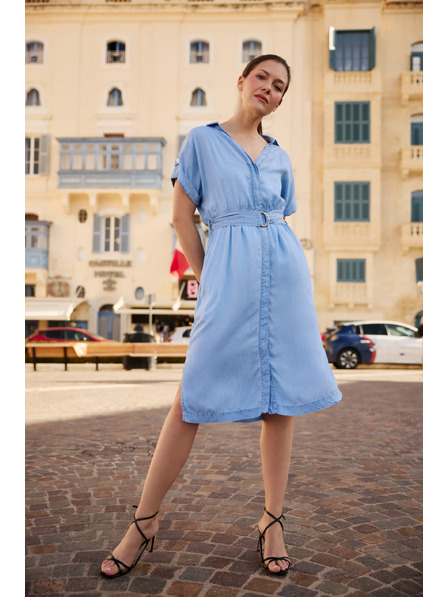 Moodo Blue belt dress Moodo