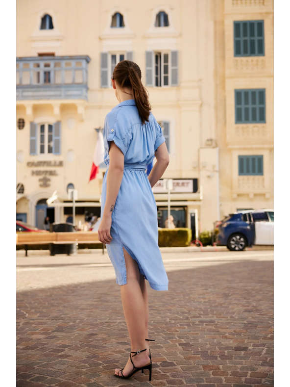 Moodo Blue belt dress Moodo